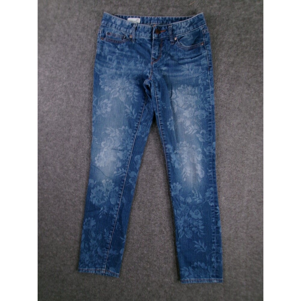 GAP Jeans Women 25 Blue Always Skinny Medium Wash Floral Stretch Capsule Preppy